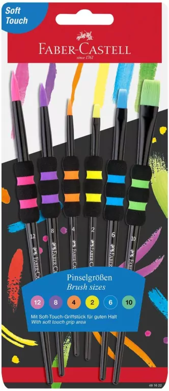 Pędzle z miękkim uchwytem 6szt FABER CASTELL - tantis.pl