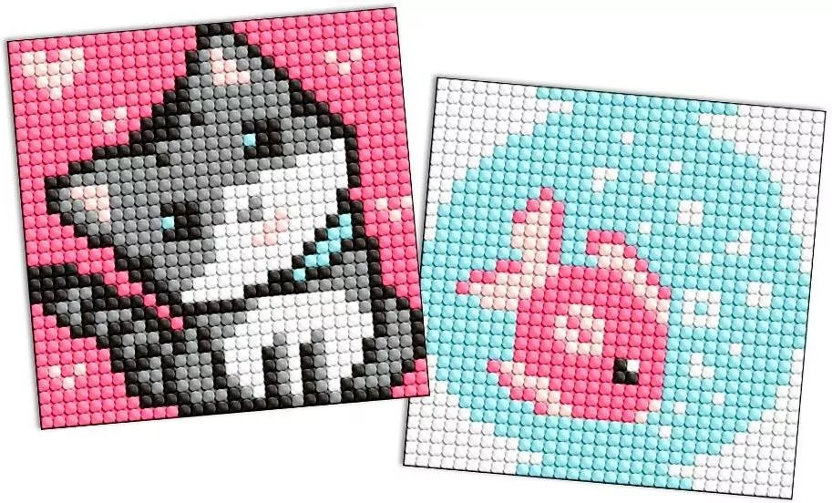 Diamentowa mozaika Kids magnes - Ryba i kotek - tantis.pl