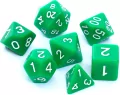 Komplet kości RPG. Zielone. Matowe. REBEL - tantis.pl