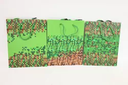 Torebka prezentowa L Minecraft szerokie dno mix