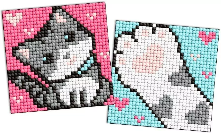 Diamentowa mozaika Kids magnes - Szary puszysty - tantis.pl