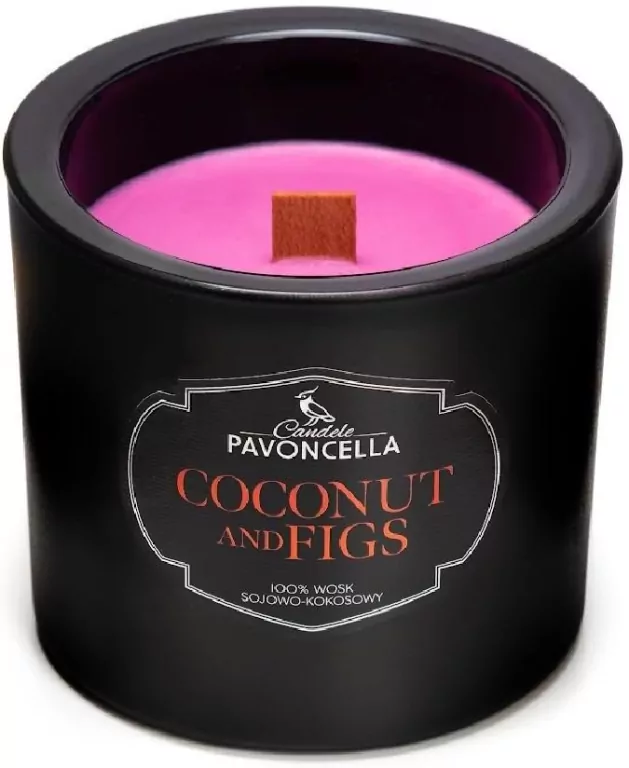 Świeczka sojowa Coconut and Figs czarna 170g - tantis.pl