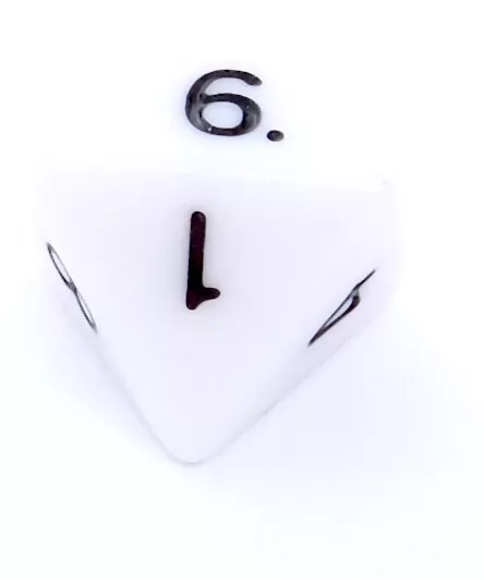 Komplet kości RPG. Białe. Matowe. REBEL - tantis.pl