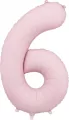 Balon foliowy cyfra 6 86cm jasny różowy - tantis.pl