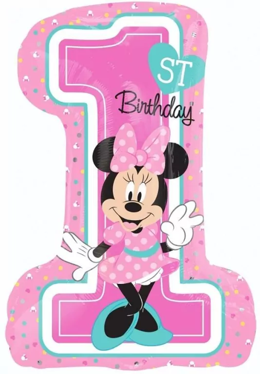 Balon foliowy 1st Birthday Minnie Mouse - tantis.pl
