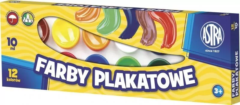 Farby plakatowe 12 kolorów - tantis.pl