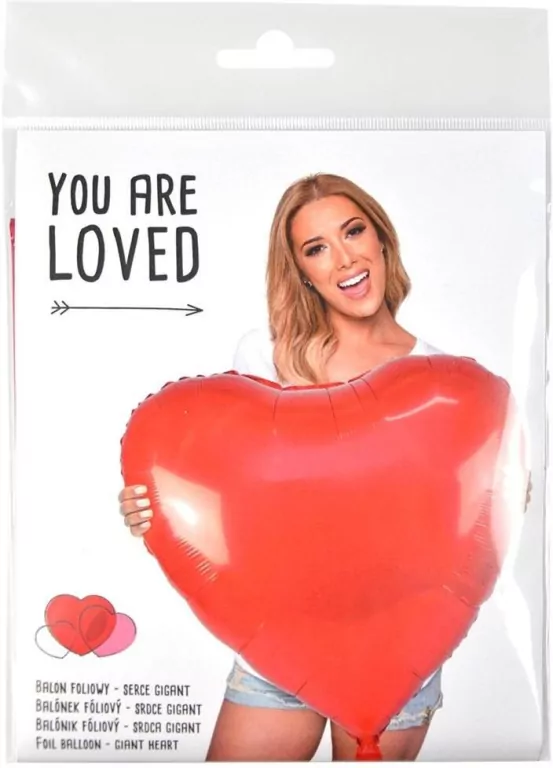 Balon foliowy. Serce czerwone 65 cm, 1 sztuk - tantis.pl
