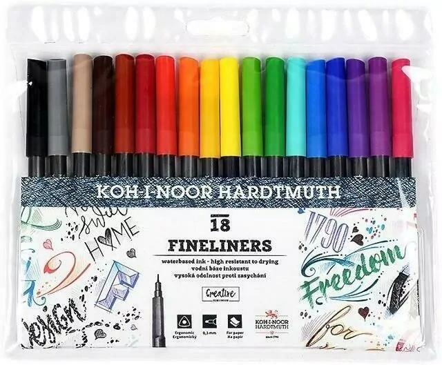 Koh-I-Noor. Cienkopisy, 18 kolorów - tantis.pl