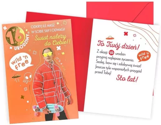 Karnet. 16 urodziny. Chłopak