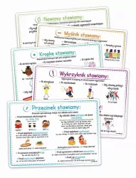 Plansze edukacyjne A4-Znaki interpunkcyjne 5 kart