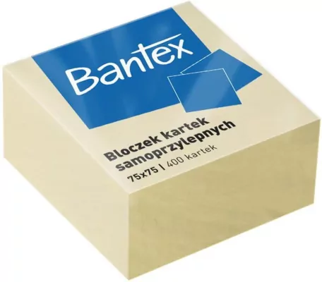 Bloczek kartek samoprzylepnych 75x75/400K, żółty