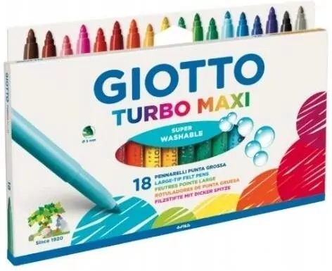 Markery Turbo Maxi 18 kolorów GIOTTO - tantis.pl