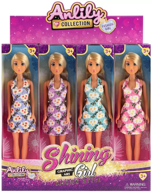 Lalka w sukience kwiaty MIX - tantis.pl