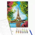 Malowanie po numerach BRUSHME 40x50 cm kwiatowy widok na wieżę Eiffla - tantis.pl