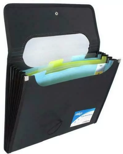 Teczka A4 z 6 przekładkami V-file czarna STRIGO - tantis.pl