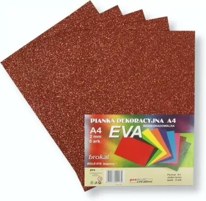 Pianka brokatowa A4 Eva brąz biodegradowalna