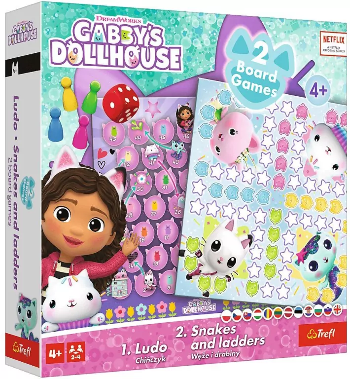 Gabby's Dollhouse. Gra planszowa 2w1 - tantis.pl