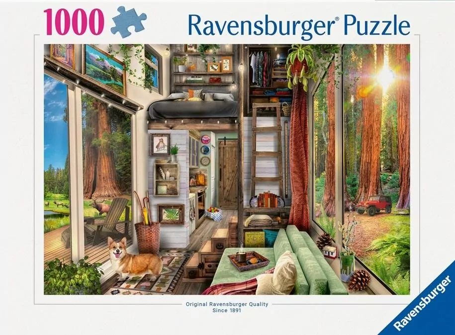 Puzzle 1000. Domek w lesie - tantis.pl