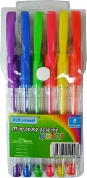 Długopisy żelowe, 6 kolorów