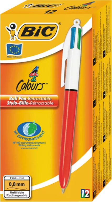 Długopis BIC 4kol Fine 0,8mm p12. BIC - tantis.pl
