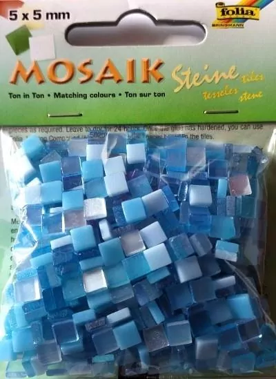 Mozaika kamyczki 5x5mm niebieska - tantis.pl