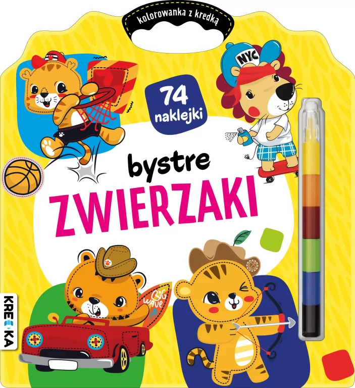 Kolorowanka z kredką. Bystre zwierzaki - tantis.pl
