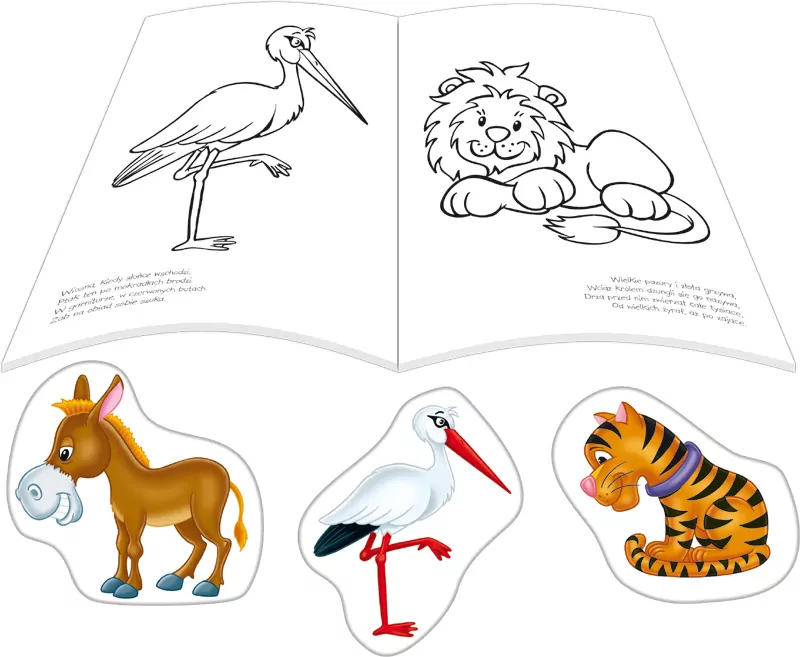 Zwierzaki. Koloruję i naklejam - tantis.pl