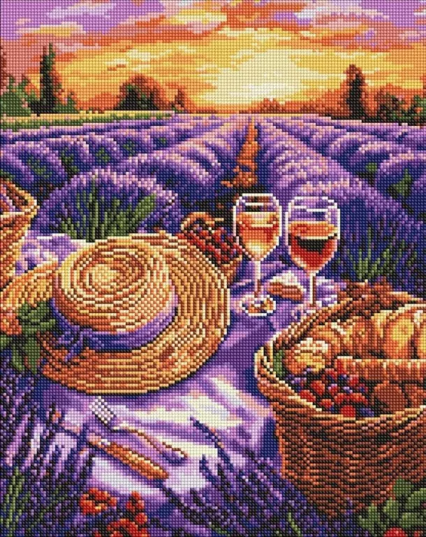 Diamentowa mozaika - Fioletowy horyzont 40x50cm - tantis.pl
