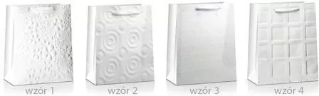 Torba prezentowa Lux biała 23x18x10cm MIX - tantis.pl