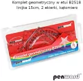 Zestaw geometryczny w etui B2518 -linijka 15cm, 2 ekierki, kątomierz - tantis.pl