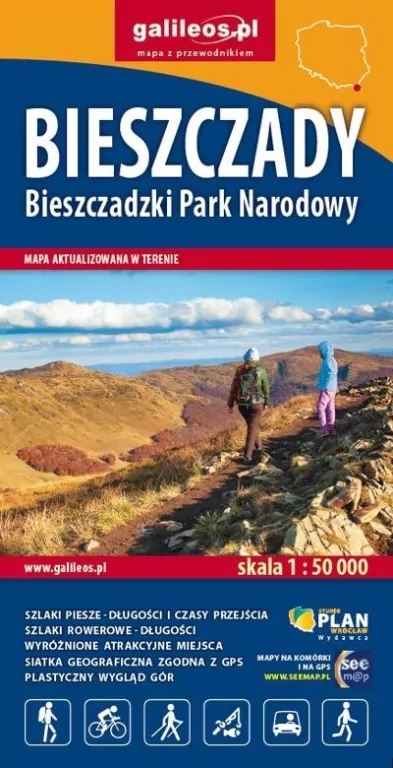 Bieszczady, Bieszczadzki Park Narodowy. Mapa 1:50 000 - tantis.pl