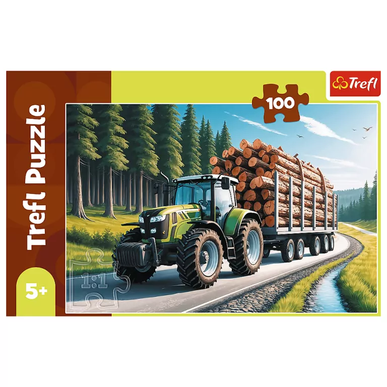 Puzzle 100 Ciągnik leśny TREFL - tantis.pl