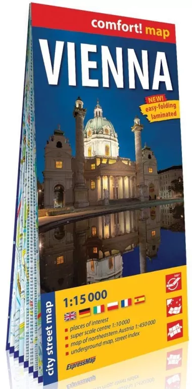 Comfort! map Vienna (Wiedeń) 1:15 000 plan w.2025 - tantis.pl