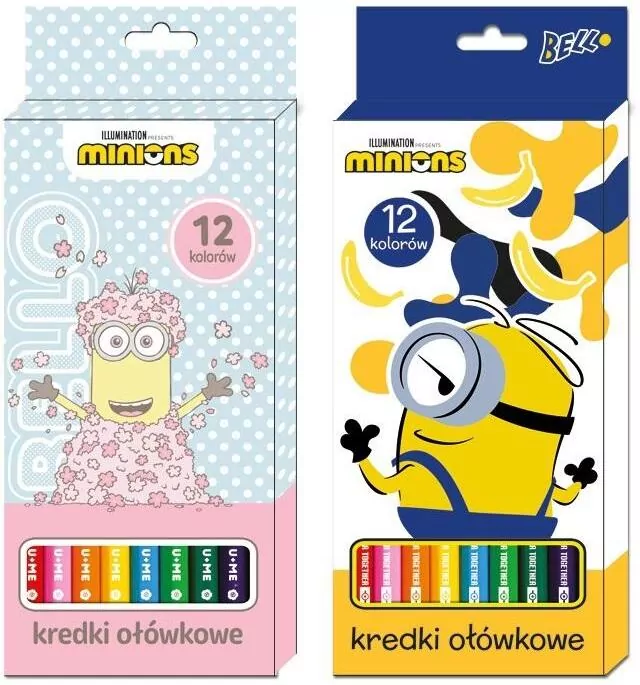 Kredki ołówkowe 12 kolorów Minionki - tantis.pl