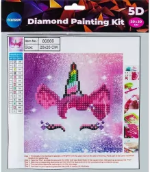 Diamentowa mozaika 5D - Unicorn horn 20x20 80866