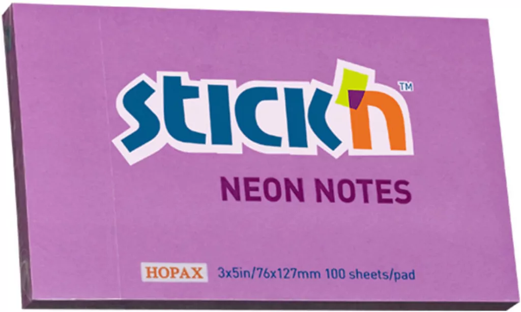 Notes samoprzylepny 127mmx76mm neon fioletowy - tantis.pl