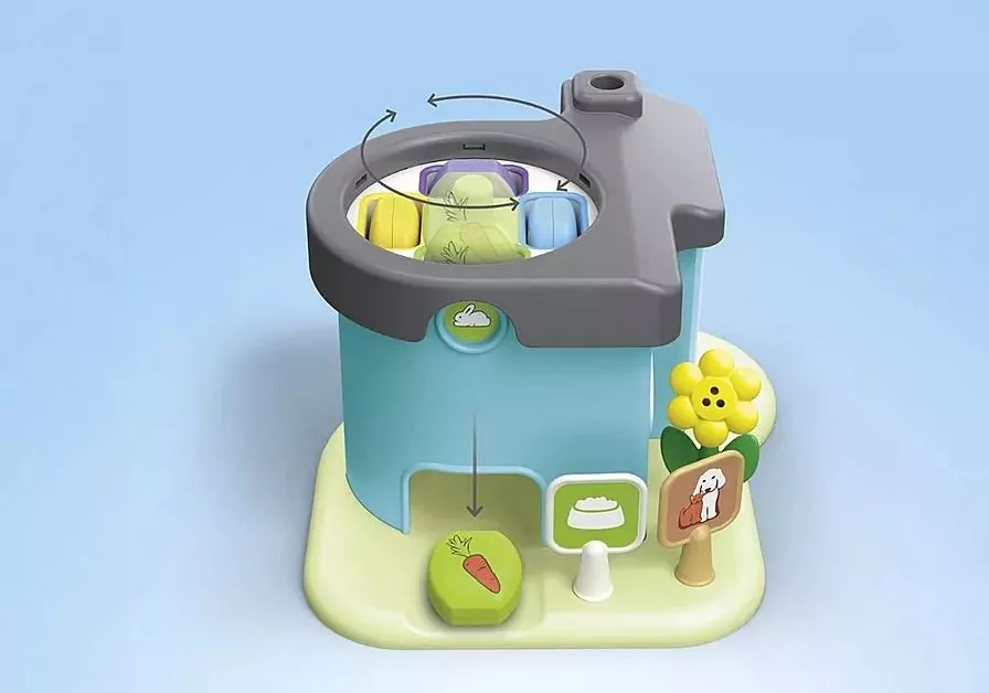 Hotel dla zwierząt z dozownikiem pokarmu. Zestaw z figurkami Junior 71690 - tantis.pl