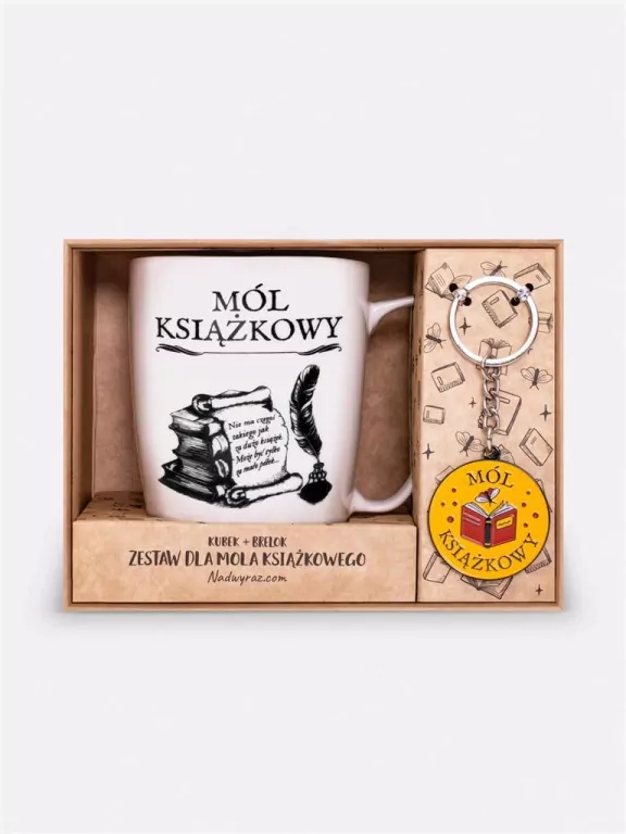 Zestaw kubek + brelok. Mól książkowy - tantis.pl