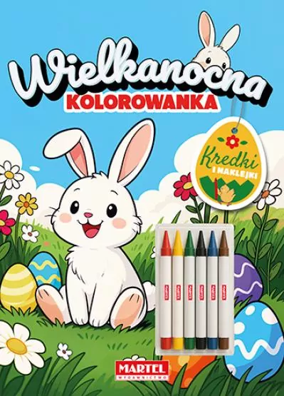 Wielkanocna kolorowanka z kredkami i naklejkami - tantis.pl