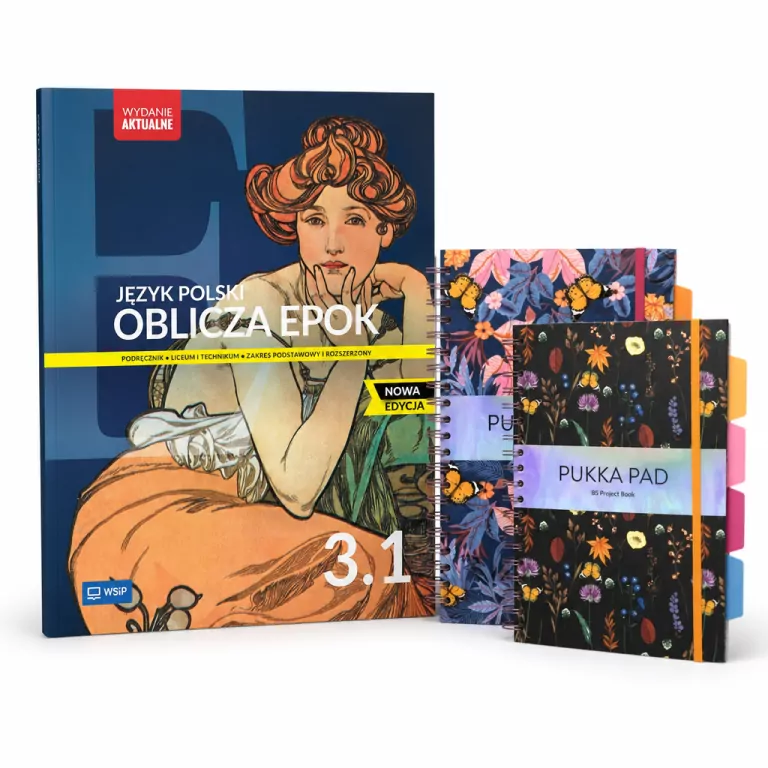 Pakiet: Oblicza epok 3.1. Język polski. Zakres podstawowy i rozszerzony. Podręcznik. Liceum i technikum / Kołozeszyt Project Book Bloom. B5/100K linia. 3 sztuki - tantis.pl