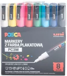 Markery PC-3M. Posca Uni. 8 kolorów