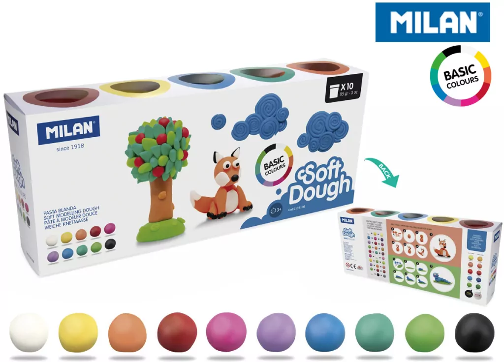 MILAN. Ciastolina Basic 10 kolorów x 85g - tantis.pl