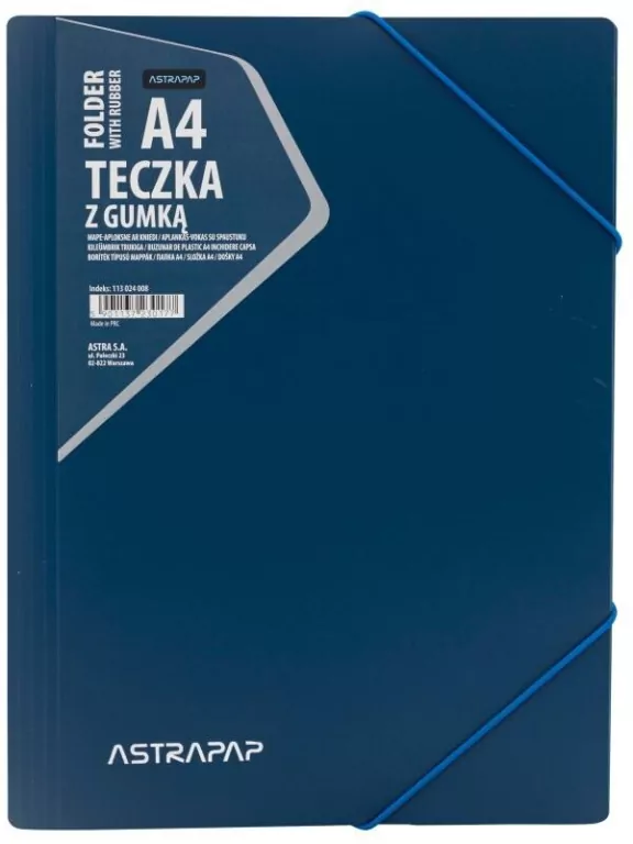 Teczka z gumką A4 PP mix kolorów ASTRA - tantis.pl