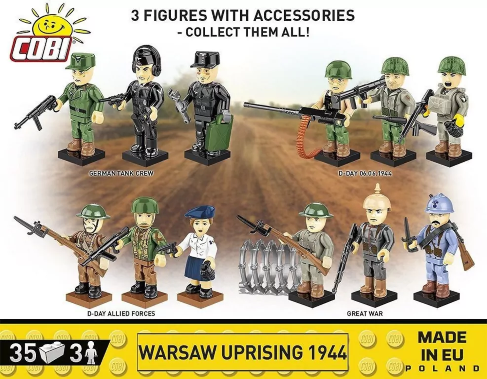 Cobi. Powstanie Warszawskie 1944, 3 Figurki - tantis.pl