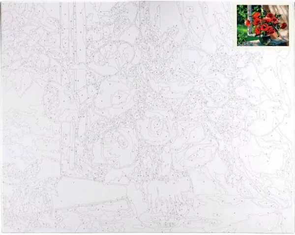 Malowanie po numerach. Bukiet maki 40x50cm - tantis.pl