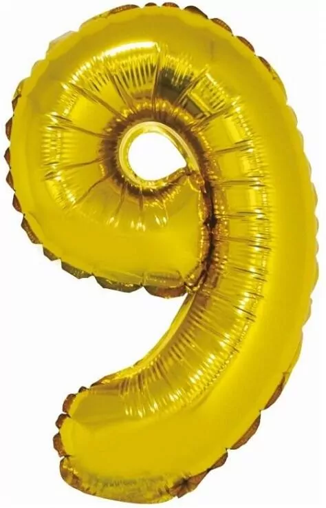 Balon foliowy 9 złoty 35cm - tantis.pl