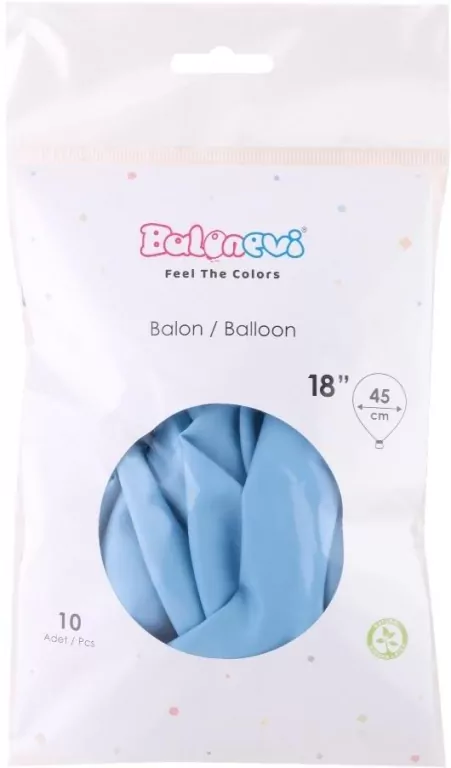 Balony lateksowe Pastel niebieskie 45cm - tantis.pl