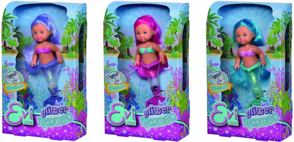 Lalka Evi Brokatowa syrenka 3 wzory - tantis.pl