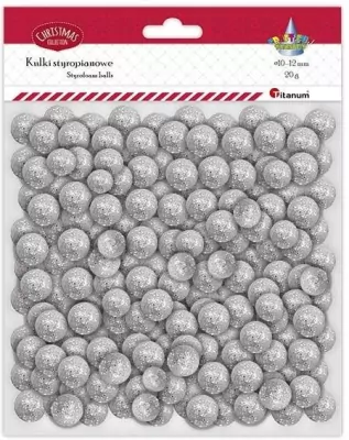 Kulki styropianowe mix srebrne 20g