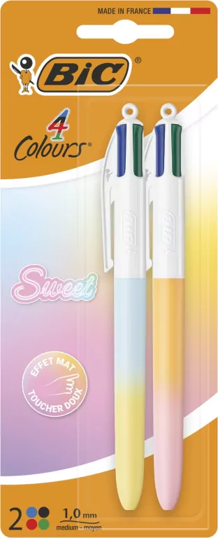 Długopis 4 Colors Sweet Pastel 1mm mix 2szt BIC - tantis.pl